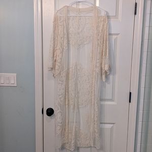 NWT Ivory Lace Kimono